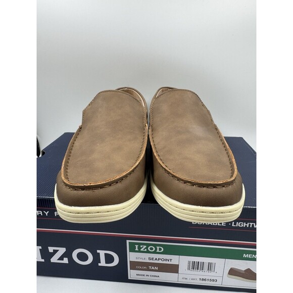 Izod Mens Seapoint Sneaker Loafer Slip On Shoe Size 9.5 Tan- Brown New main image 12